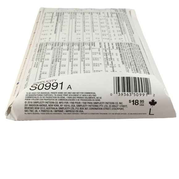 Simplicity S0991 Misses Loose Flowing Tunic Top XXS - XXL Uncut Cottagecore 2016 - Picture 8 of 8